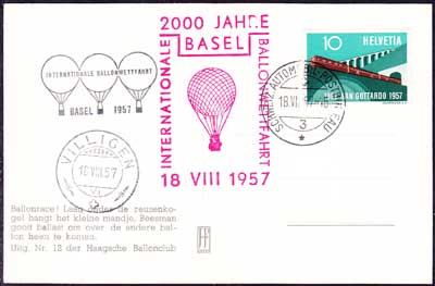 Ballonpost Basel 1957