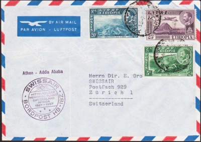 1957 Gedenkflug Athen - Addis Abeba