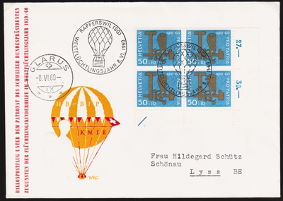 1960 Ballonpost Rapperwil - Glarus
