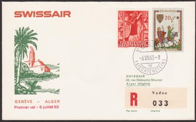Genf - Algier ab Lichtenstein