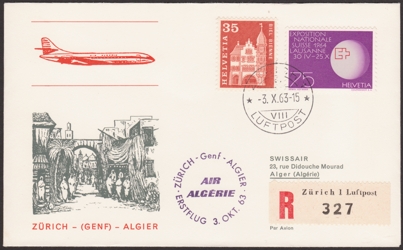 Erster Jetflug  Zuerich - Algier
