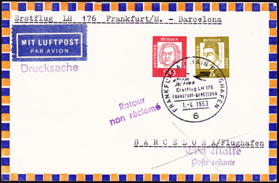 1963 Erstflug Frankfurt Barcelona